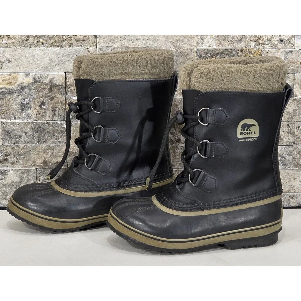 Sorel Yoot Pac Winter Boots Waterproof Insulated Black Snow Unisex Youth 4
